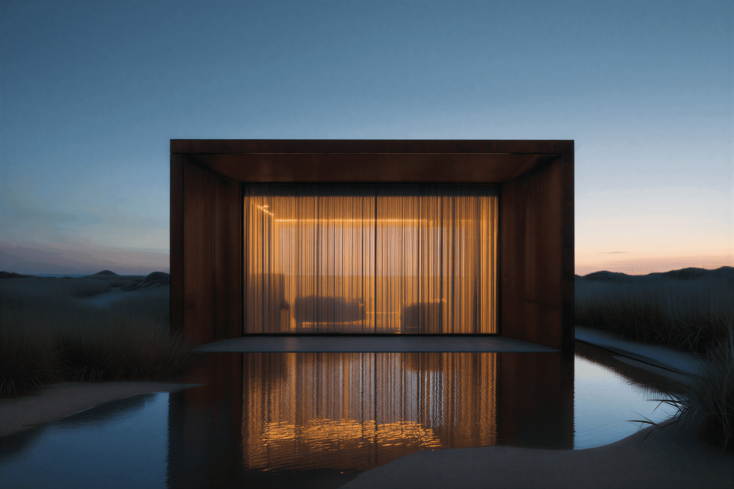 Modern architecture at dusk